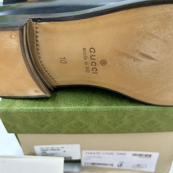 Men’s Gucci interlocking GGleather loafers size 10 made in Italy - Picture 10 of 10